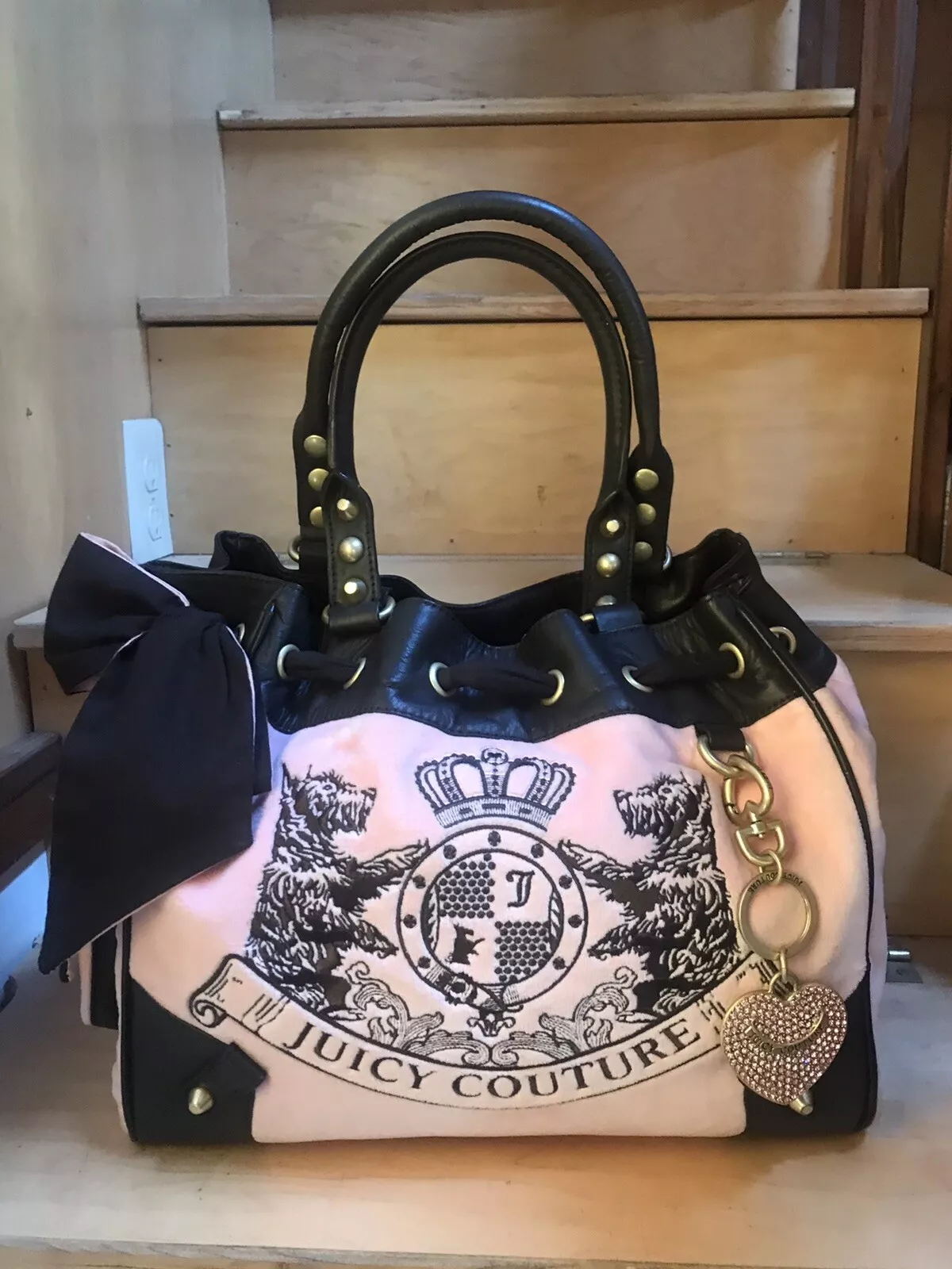 Vintage Juicy Couture Scotty Embroidered Daydreamer Bag Tote Excellent Cond