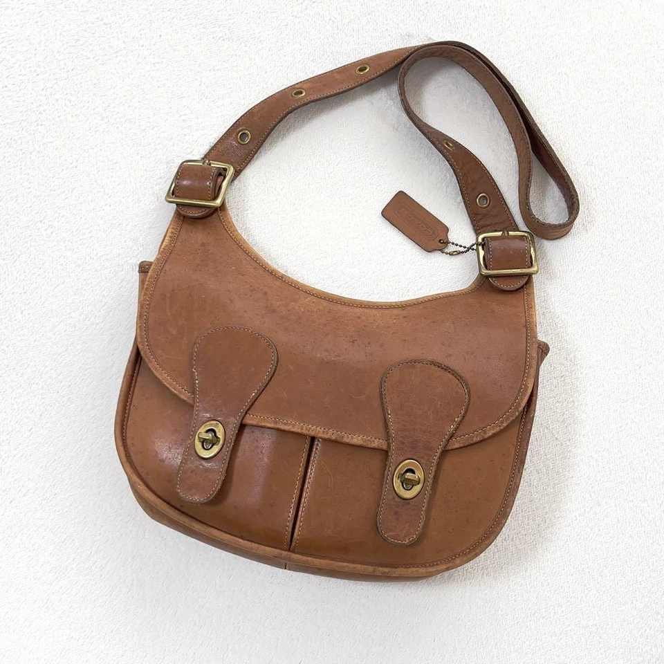 Vintage Coach Double Pocket Saddle Bag