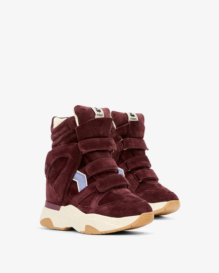 Balskee high-top wedge suede calfskin leather sneakers