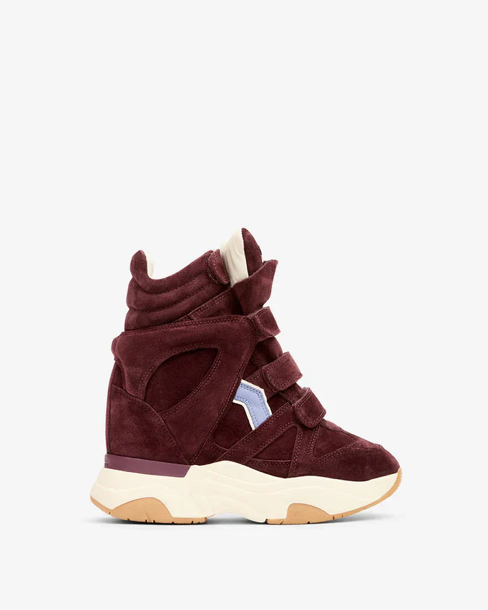 Balskee high-top wedge suede calfskin leather sneakers