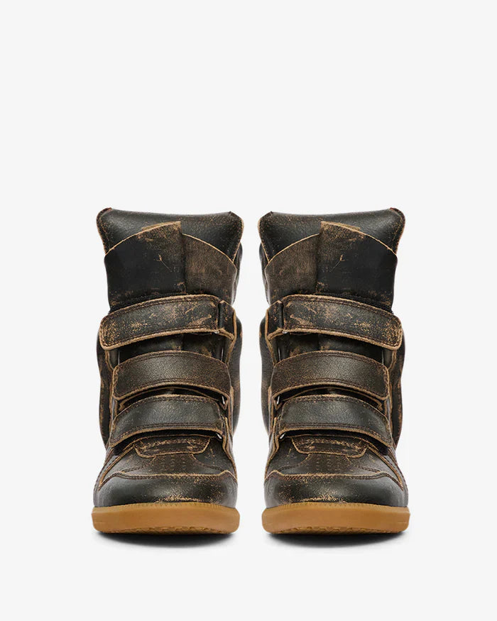 Bekett vintage leather wedge sneakers