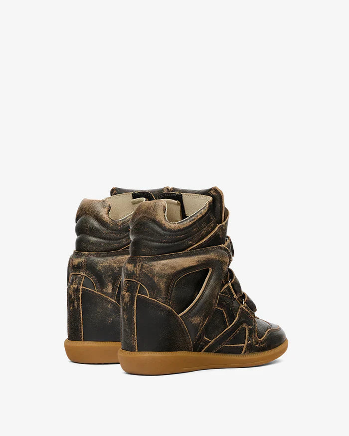 Bekett vintage leather wedge sneakers
