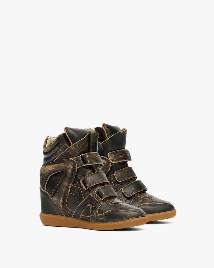 Bekett vintage leather wedge sneakers