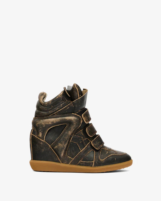 Bekett vintage leather wedge sneakers